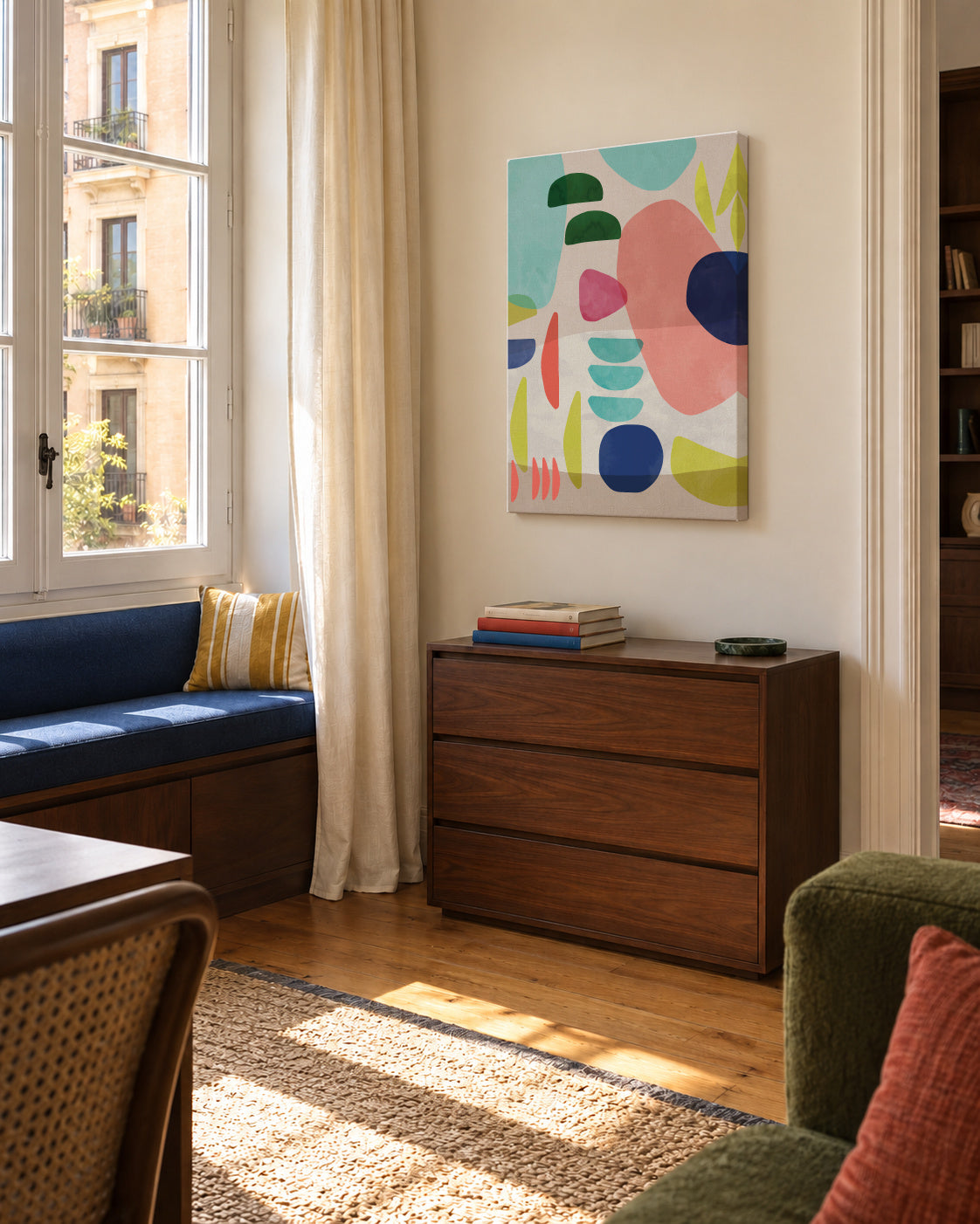 Organic Bold Shapes - Unframed canvas in an interior