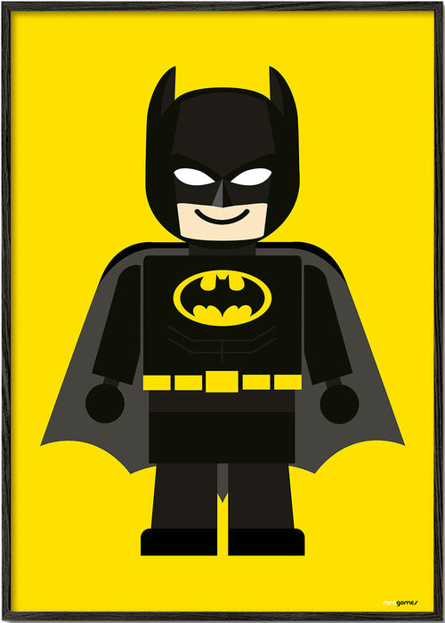Kinderprint Batman-speelgoed op gele achtergrond