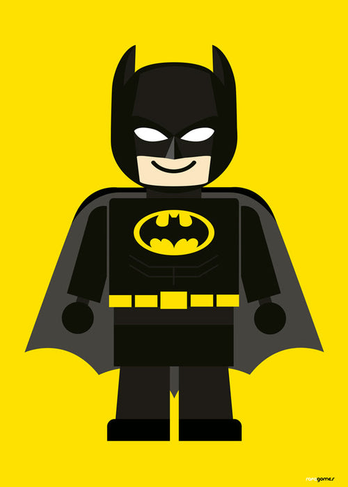 Kinderprint Batman-speelgoed op gele achtergrond