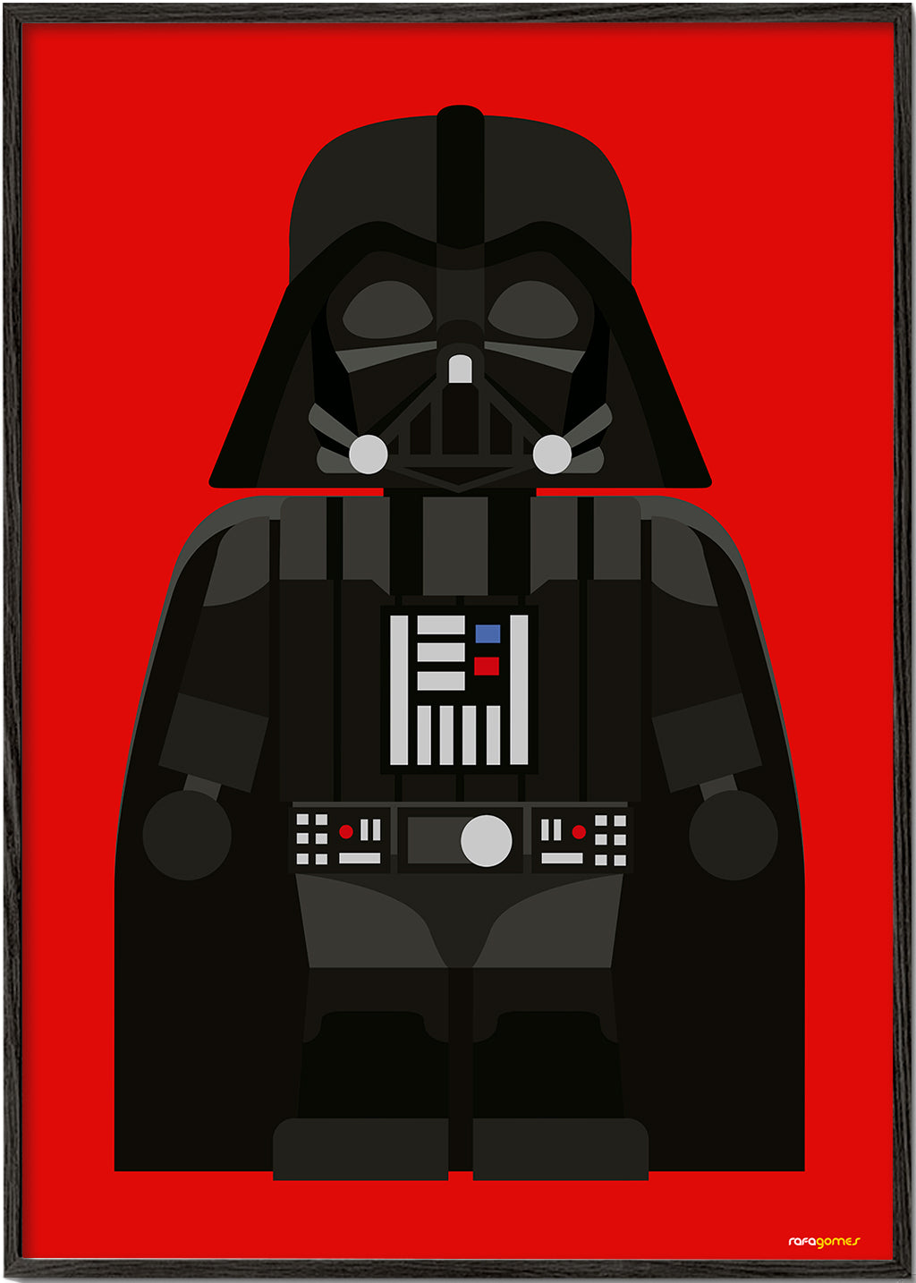 Kinderposter Darth Vader op rode achtergrond