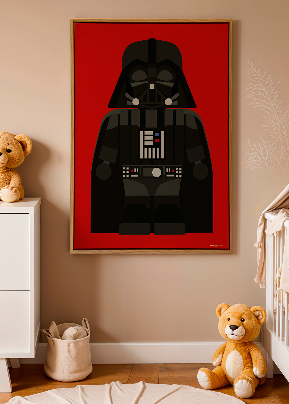 Kinderposter Darth Vader op rode achtergrond
