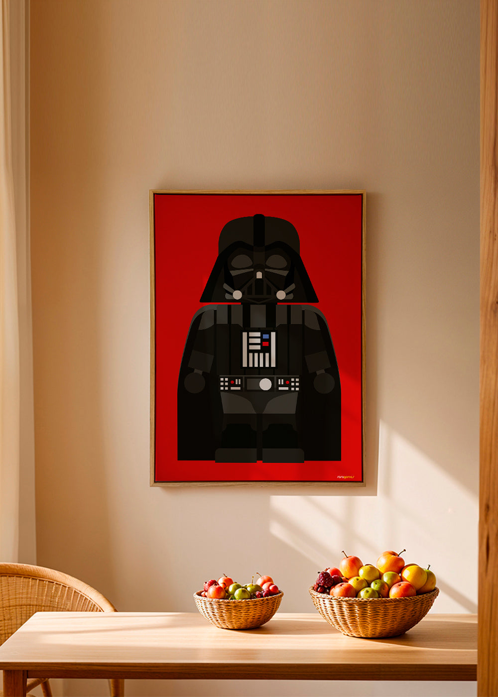 Kinderposter Darth Vader op rode achtergrond