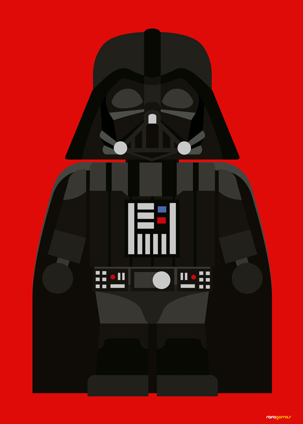 Kinderposter Darth Vader op rode achtergrond