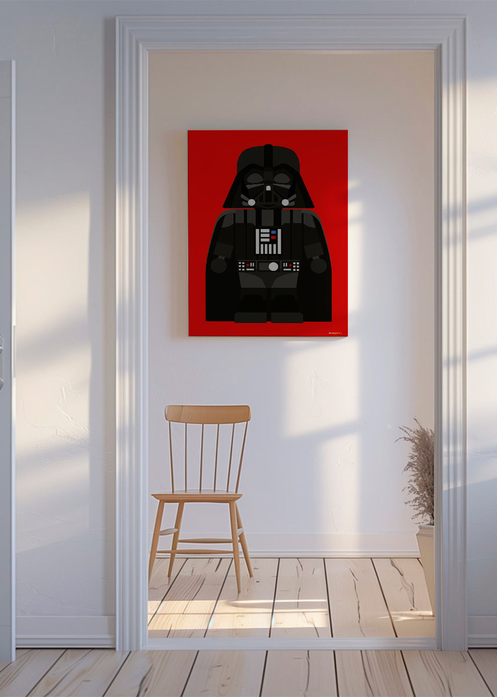 Kinderposter Darth Vader op rode achtergrond