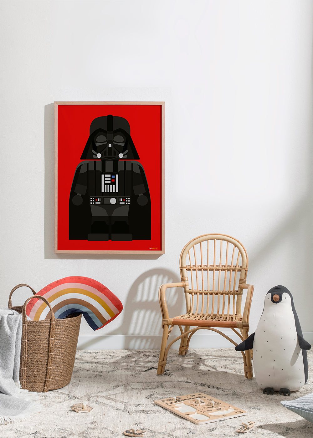 Kinderposter Darth Vader op rode achtergrond