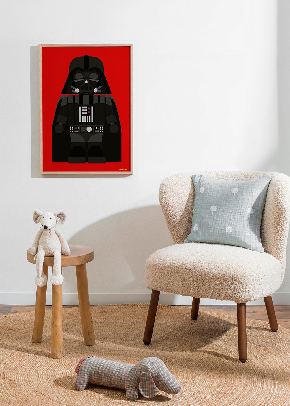 Kinderposter Darth Vader op rode achtergrond