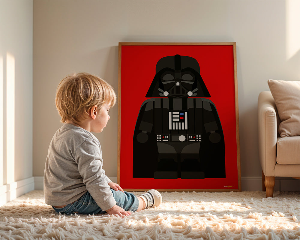 Kinderposter Darth Vader op rode achtergrond