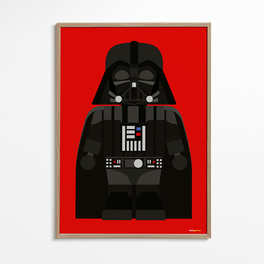 Kinderposter Darth Vader op rode achtergrond