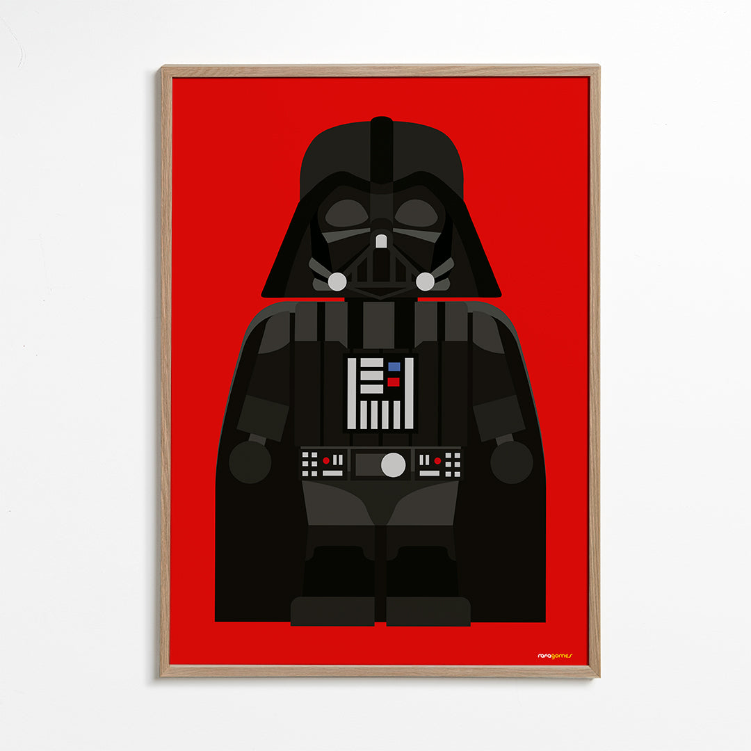 Kinderposter Darth Vader op rode achtergrond