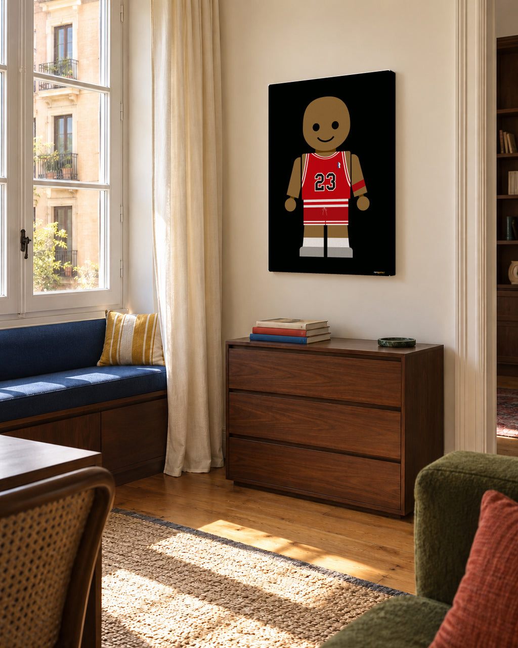 Toy Michael Jordan - Unframed canvas in an interior