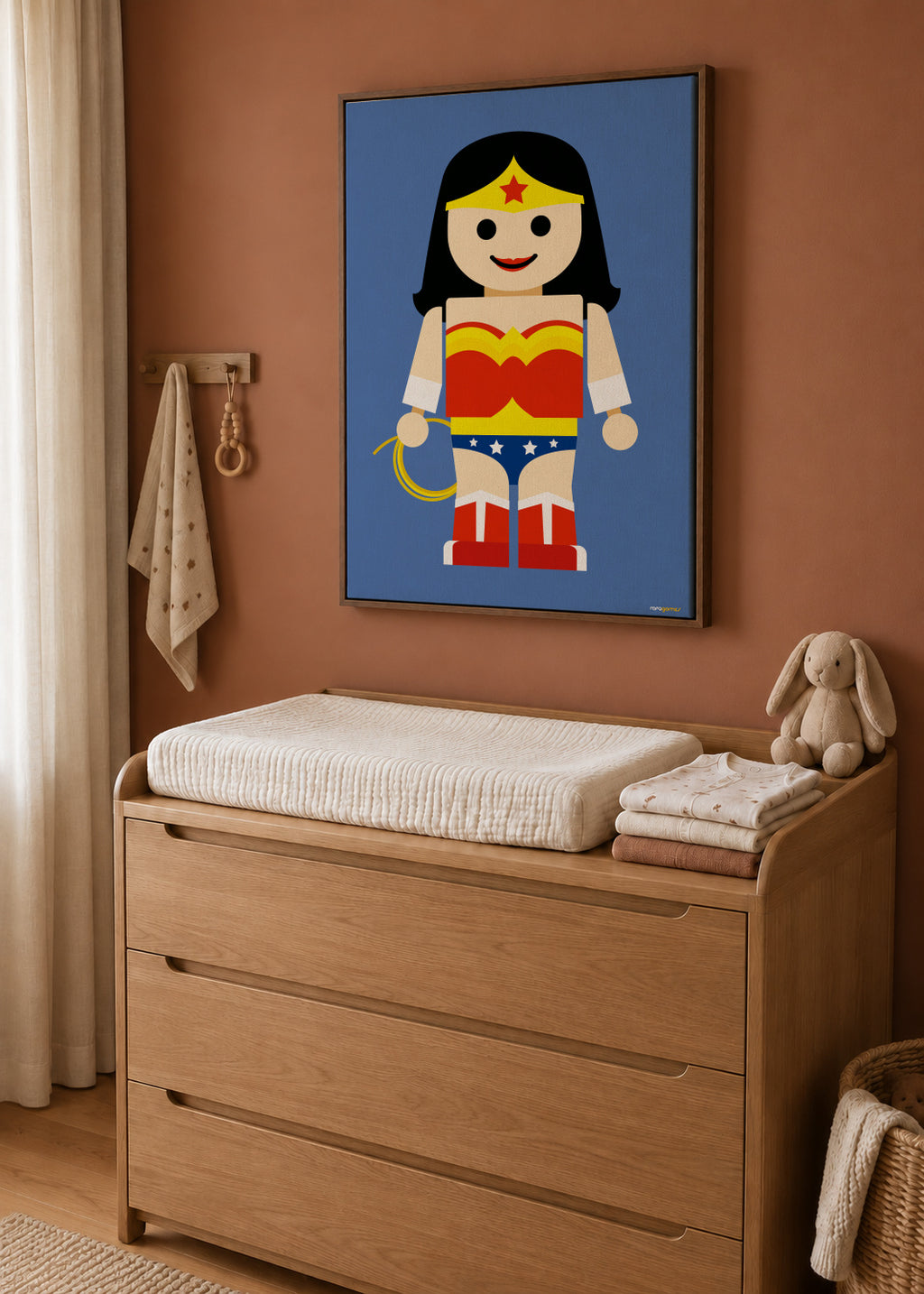 Toy Wonder Woman - Framed canvas in an interior