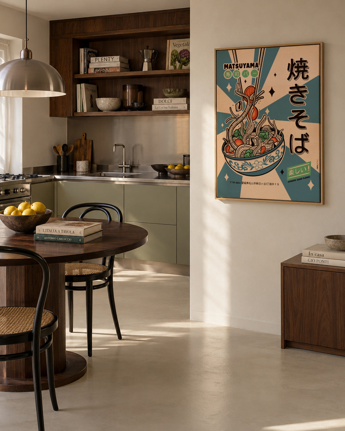 Noodles Every Day - Framed canvas in an interior