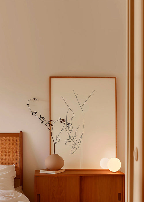 Illustratie verbonden handen minimal
