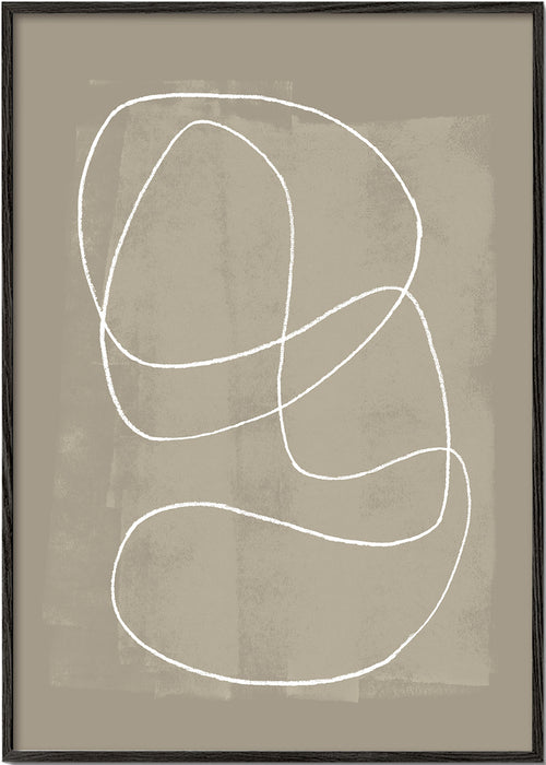 Minimalistisch kunstwerk met witte lijn