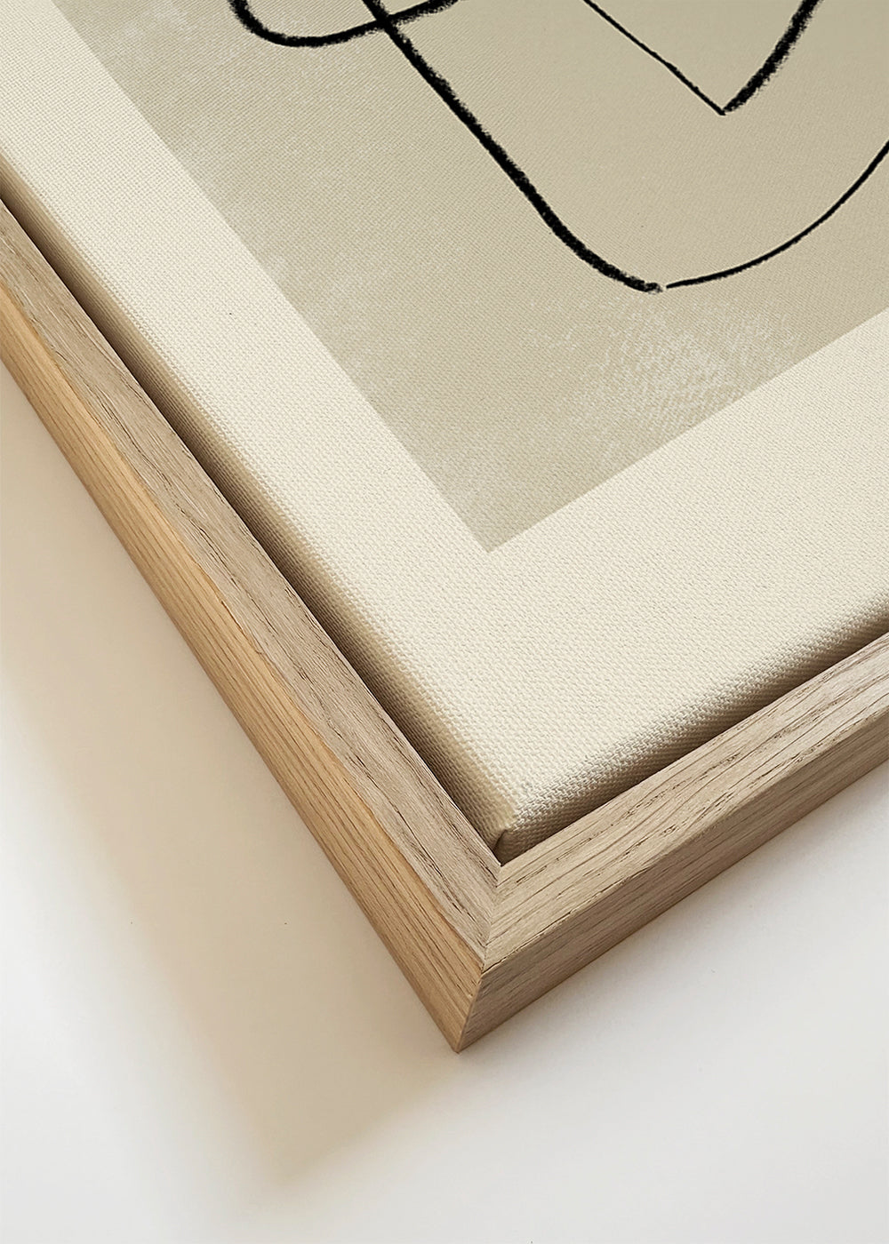 Minimalistische poster zwarte streken op beige