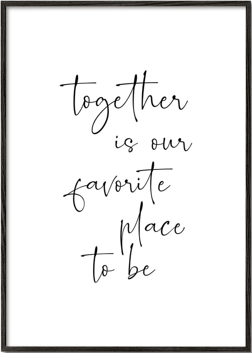 Minimalistisch design typografische quote 'Together' verticaal