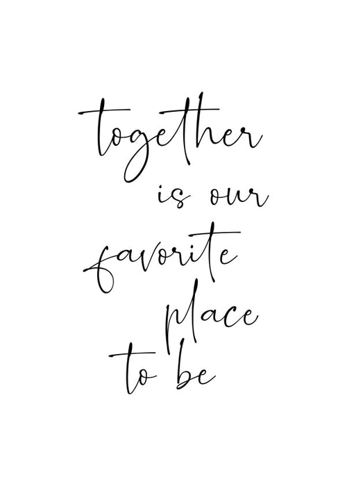 Minimalistisch design typografische quote 'Together' verticaal