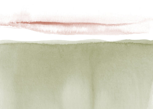 Landschap aquarel olijfgroen minimal