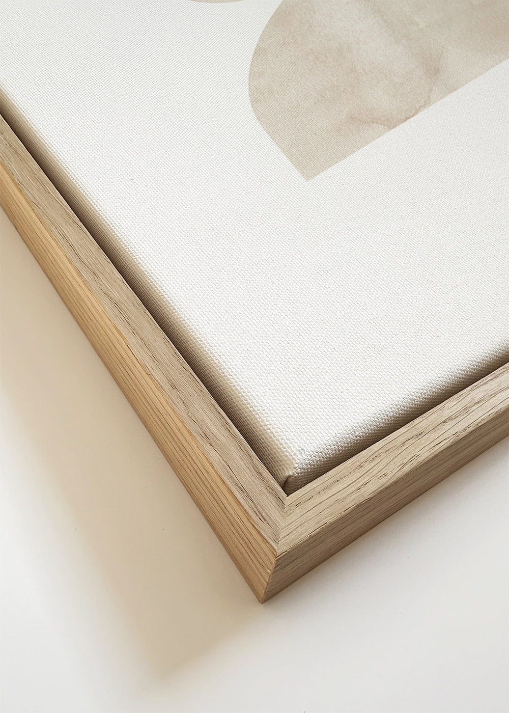 Abstract kunstwerk beige met gestapelde vormen