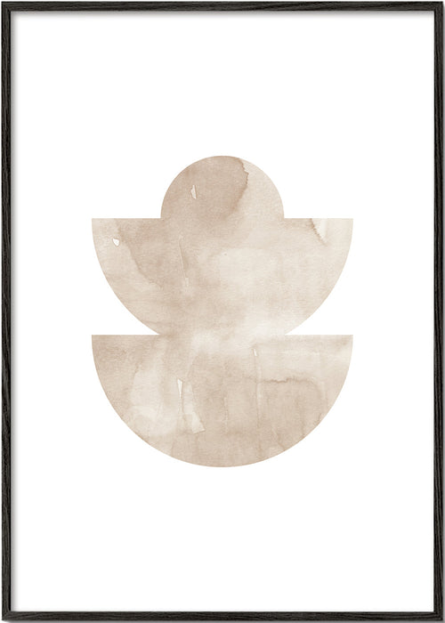 Abstract kunstwerk met beige aquarel vormen