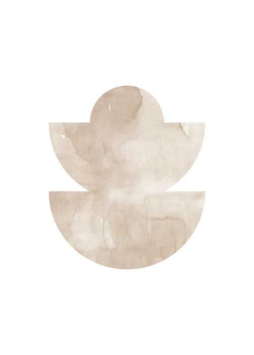 Abstract kunstwerk met beige aquarel vormen