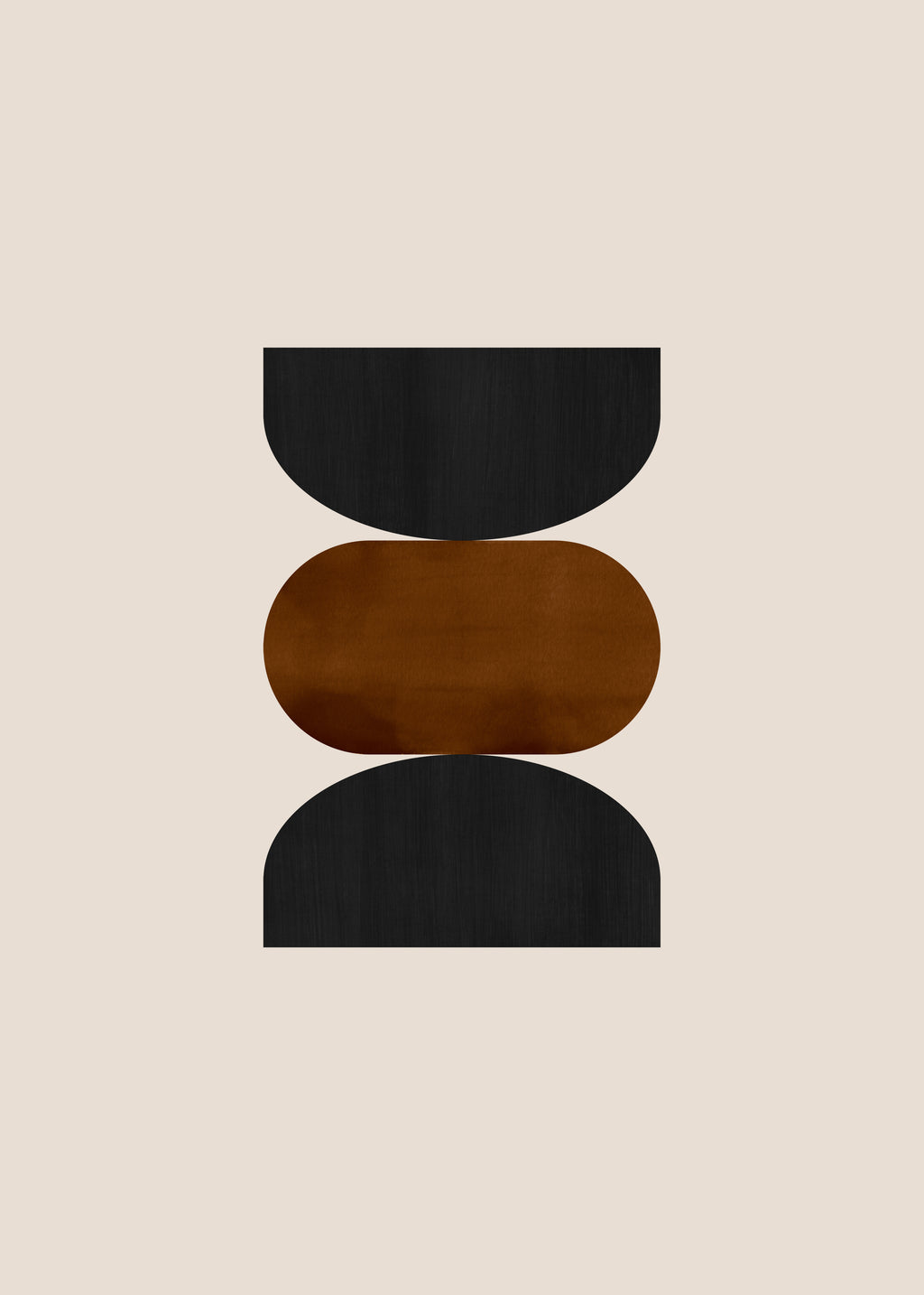 Geometric shapes Nº2 - rust & black - Unframed art print