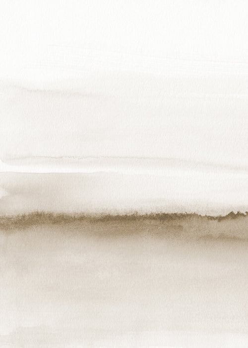 Landschap kunst in beige aquarel