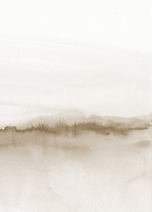 Landschap kunst in zachte beige aquarel
