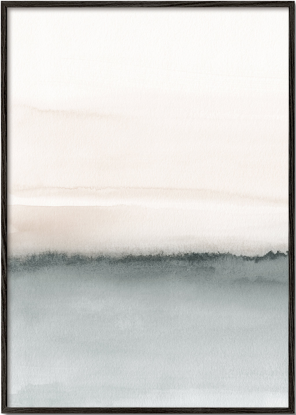 Aquarel landschap koraal en grijs