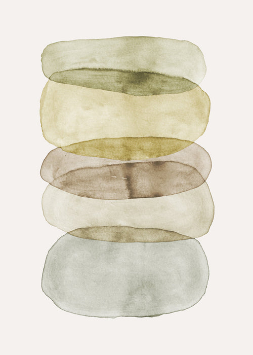 Abstract kunst opgestapelde aquarel