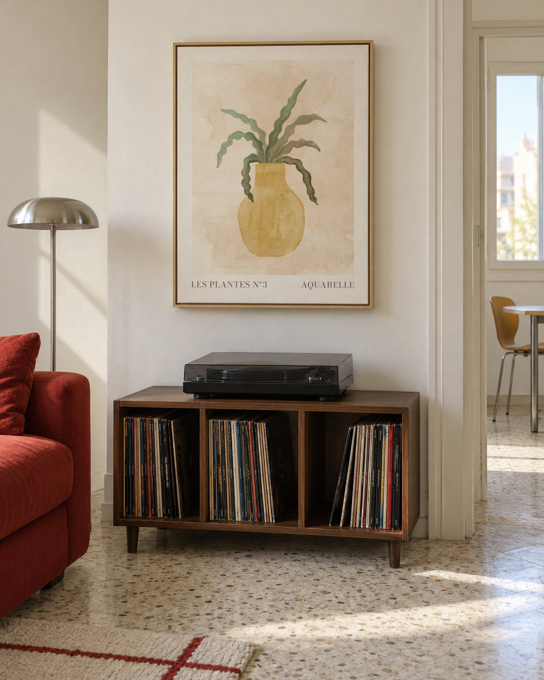 Les plantes Nº3 - Framed canvas in an interior