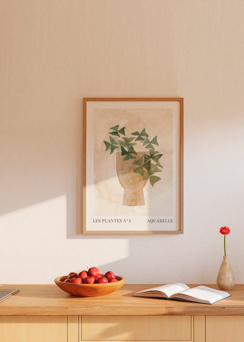 Botanische poster groene bladeren in vaas