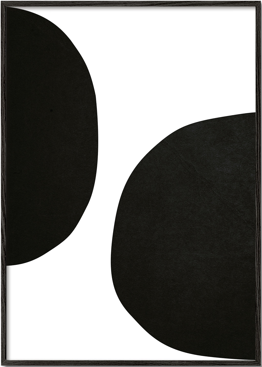 Minimalistisch ontwerp met organische zwarte vormen