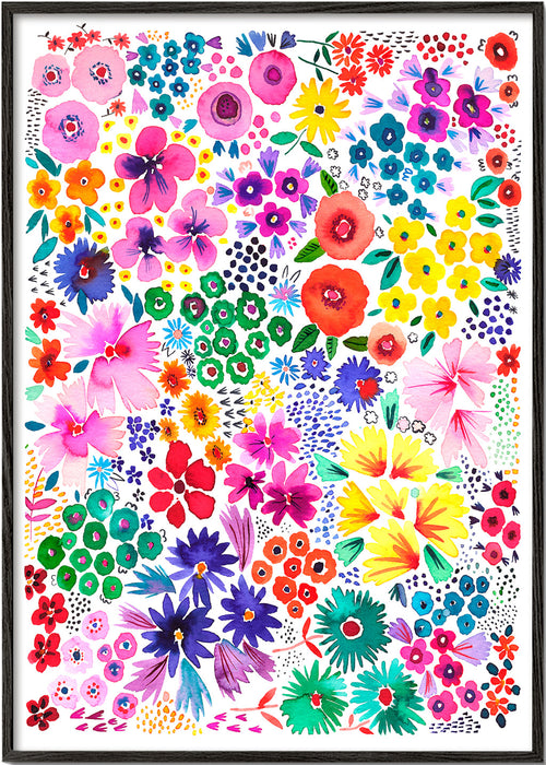 Botanische poster kleurrijke bloemen