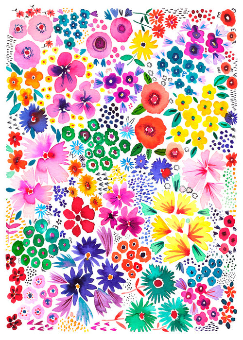 Botanische poster kleurrijke bloemen