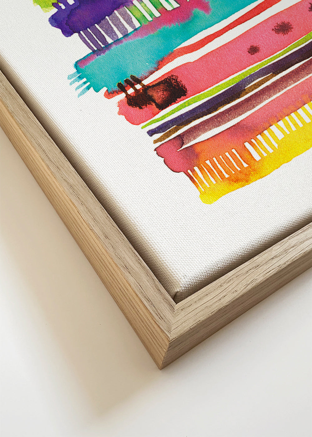 Abstracte poster met aquarel lijnen en kleur