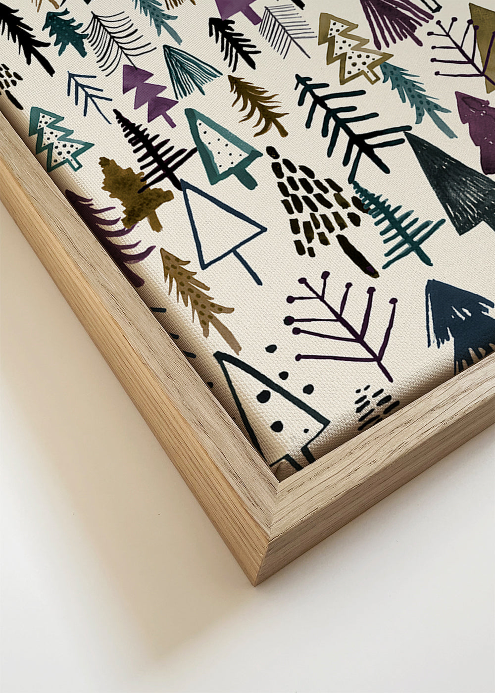 Landschapsposter met gestileerde bomen