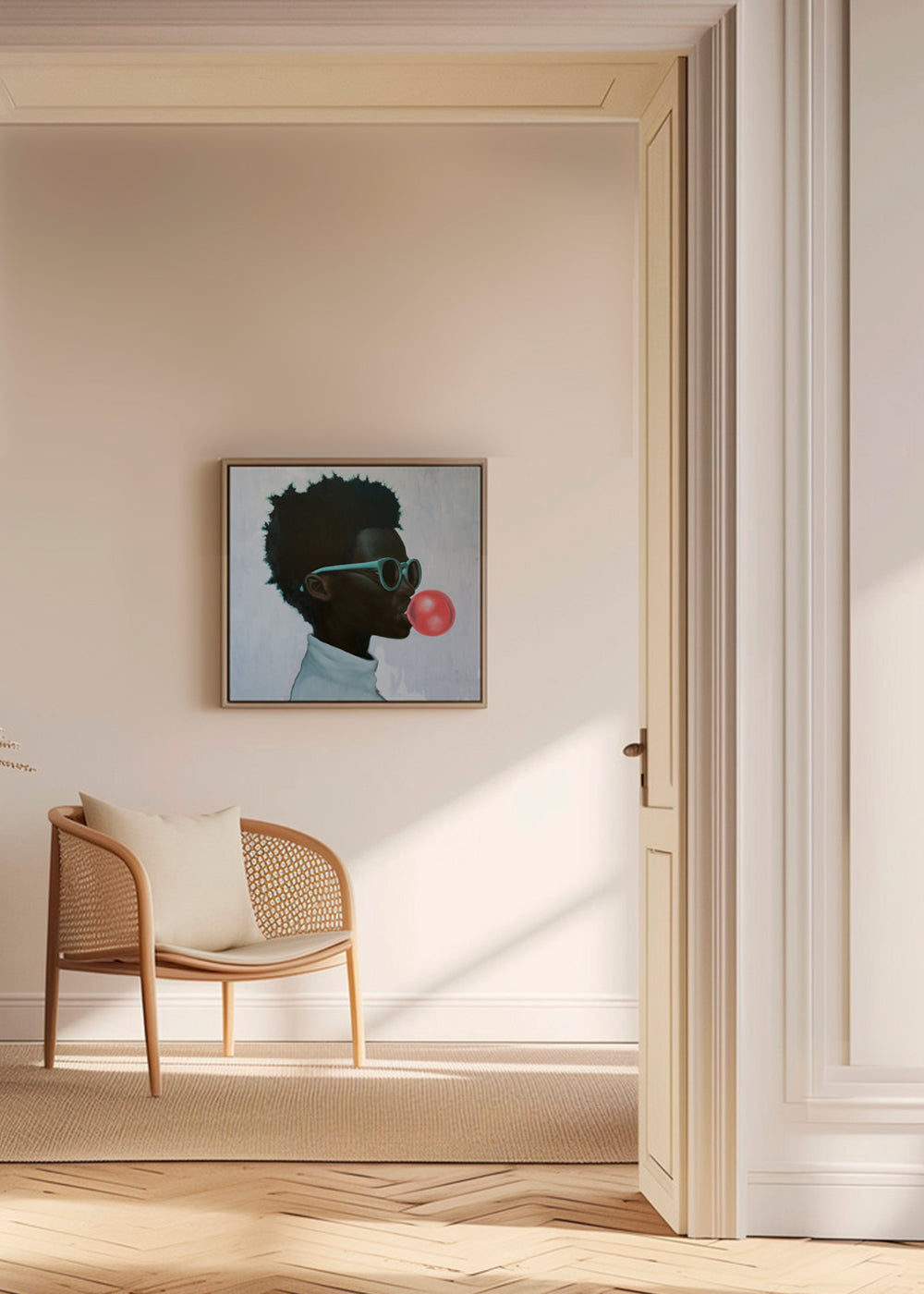 Profielillustratie met kauwgombel