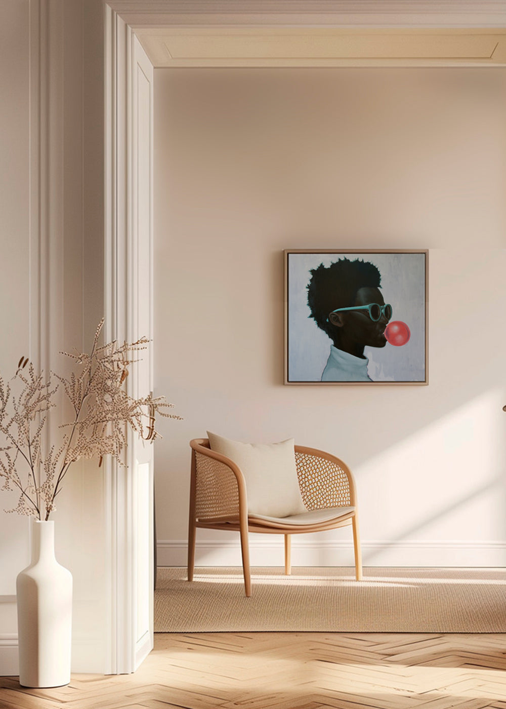 Profielillustratie met kauwgombel
