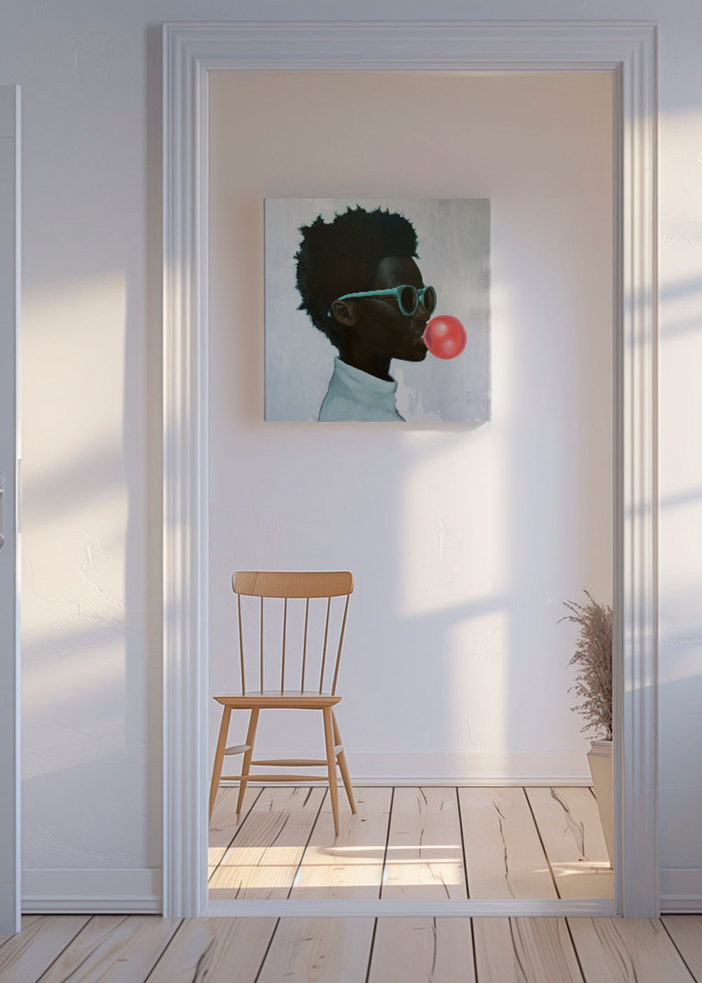 Profielillustratie met kauwgombel