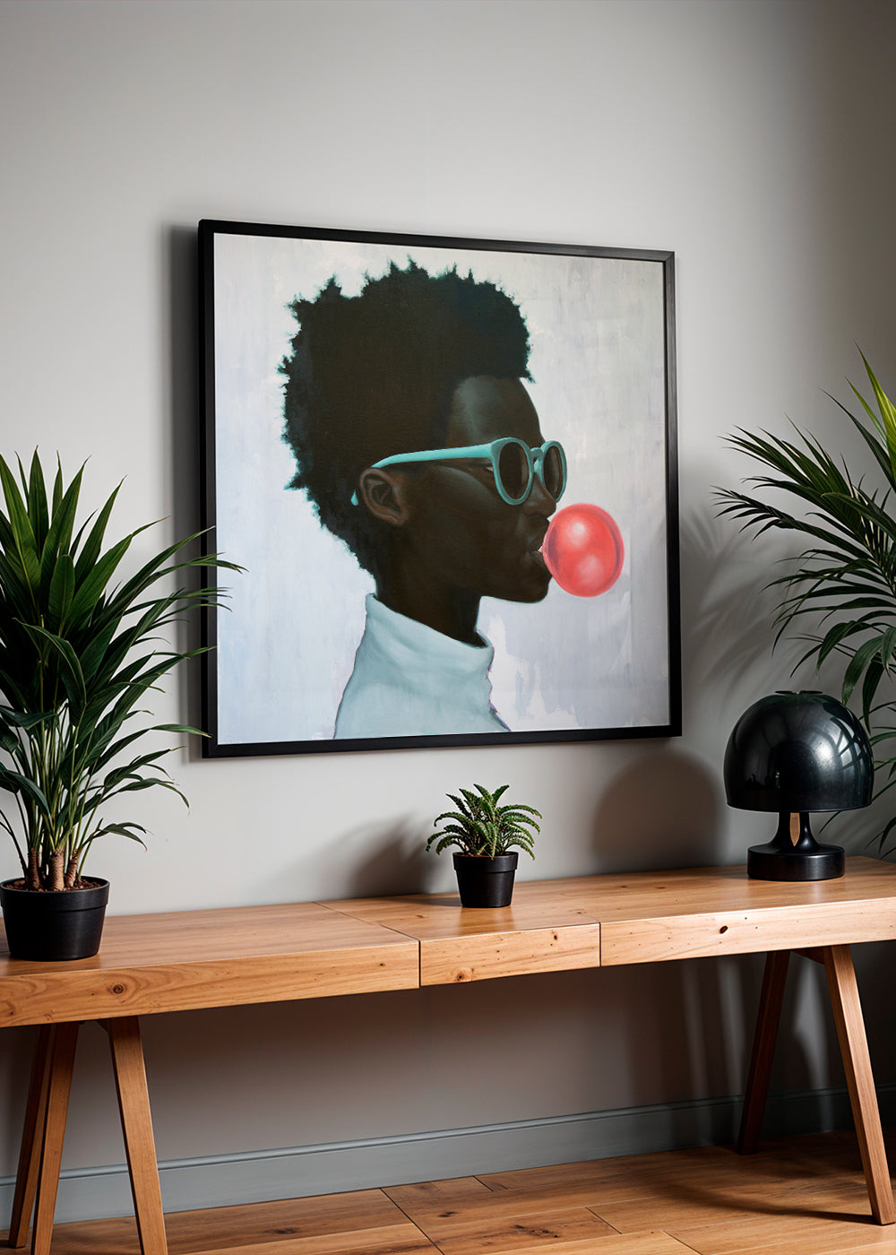 Profielillustratie met kauwgombel