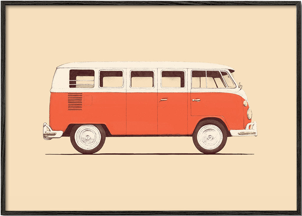 Vintage rode bus illustratie