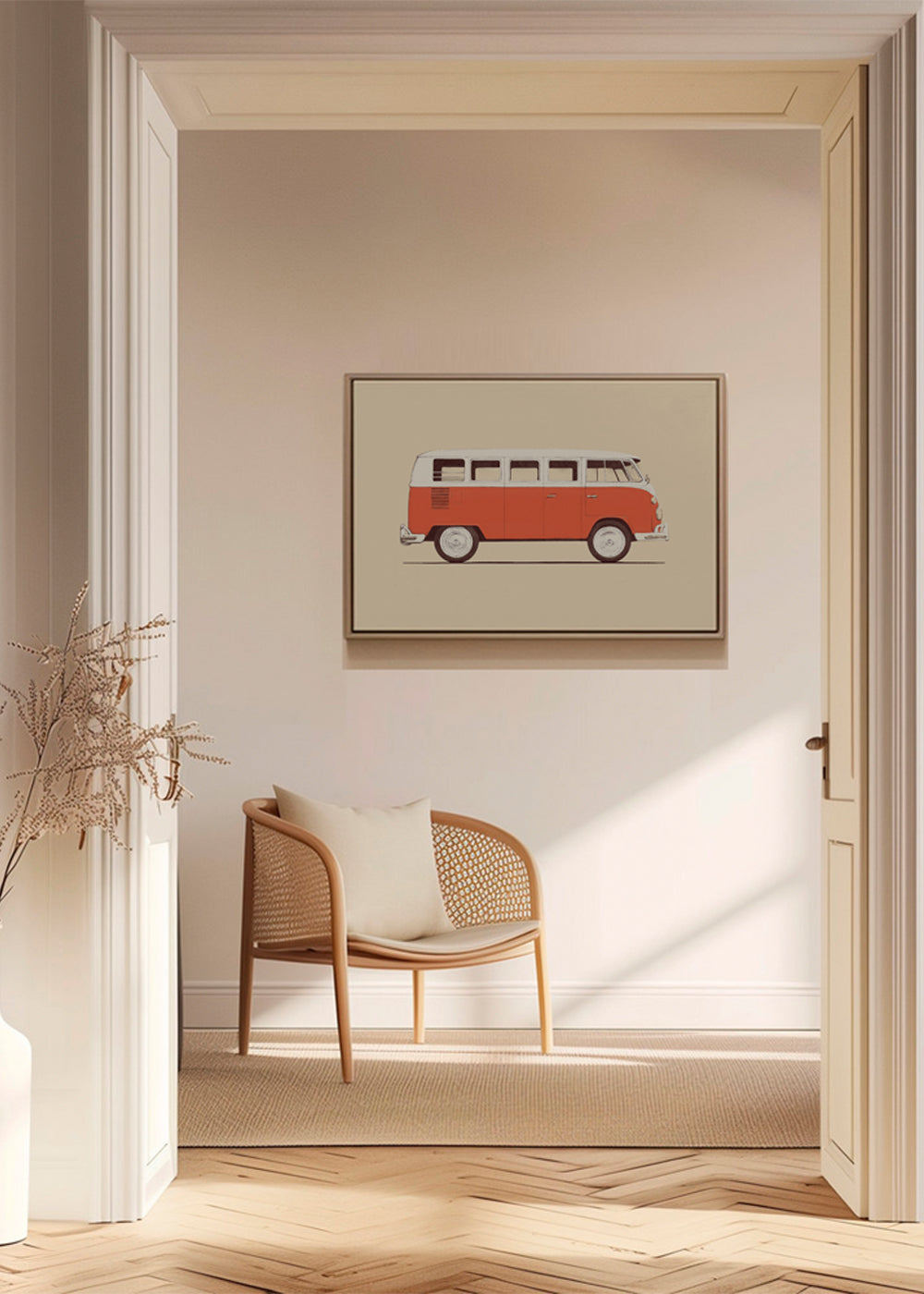 Vintage rode bus illustratie