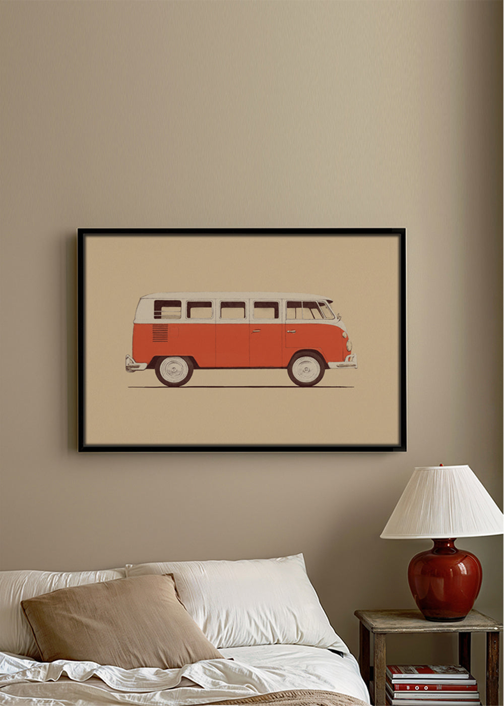 Vintage rode bus illustratie