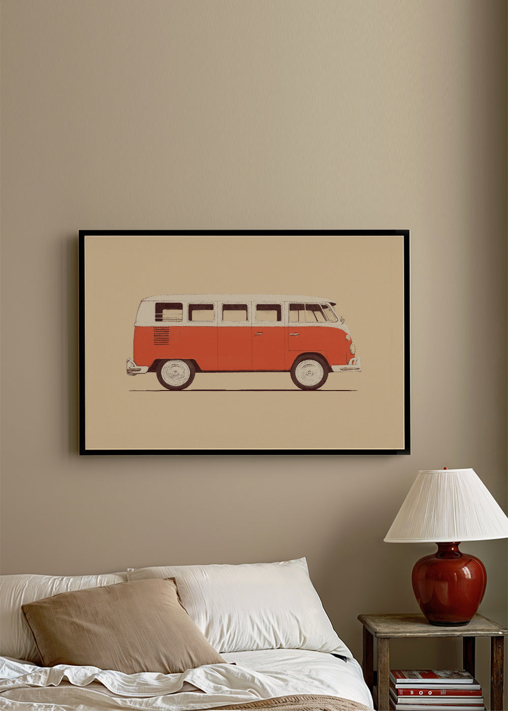 Vintage rode bus illustratie