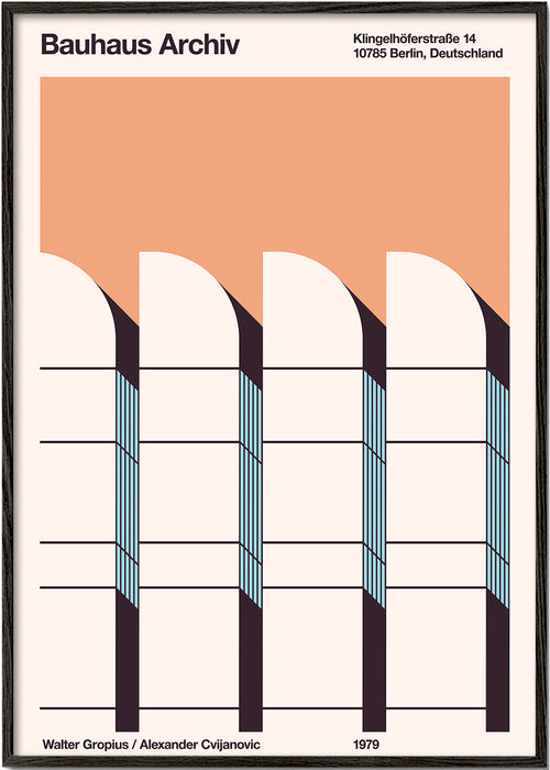 Geometrische poster Bauhaus Archiv gevel