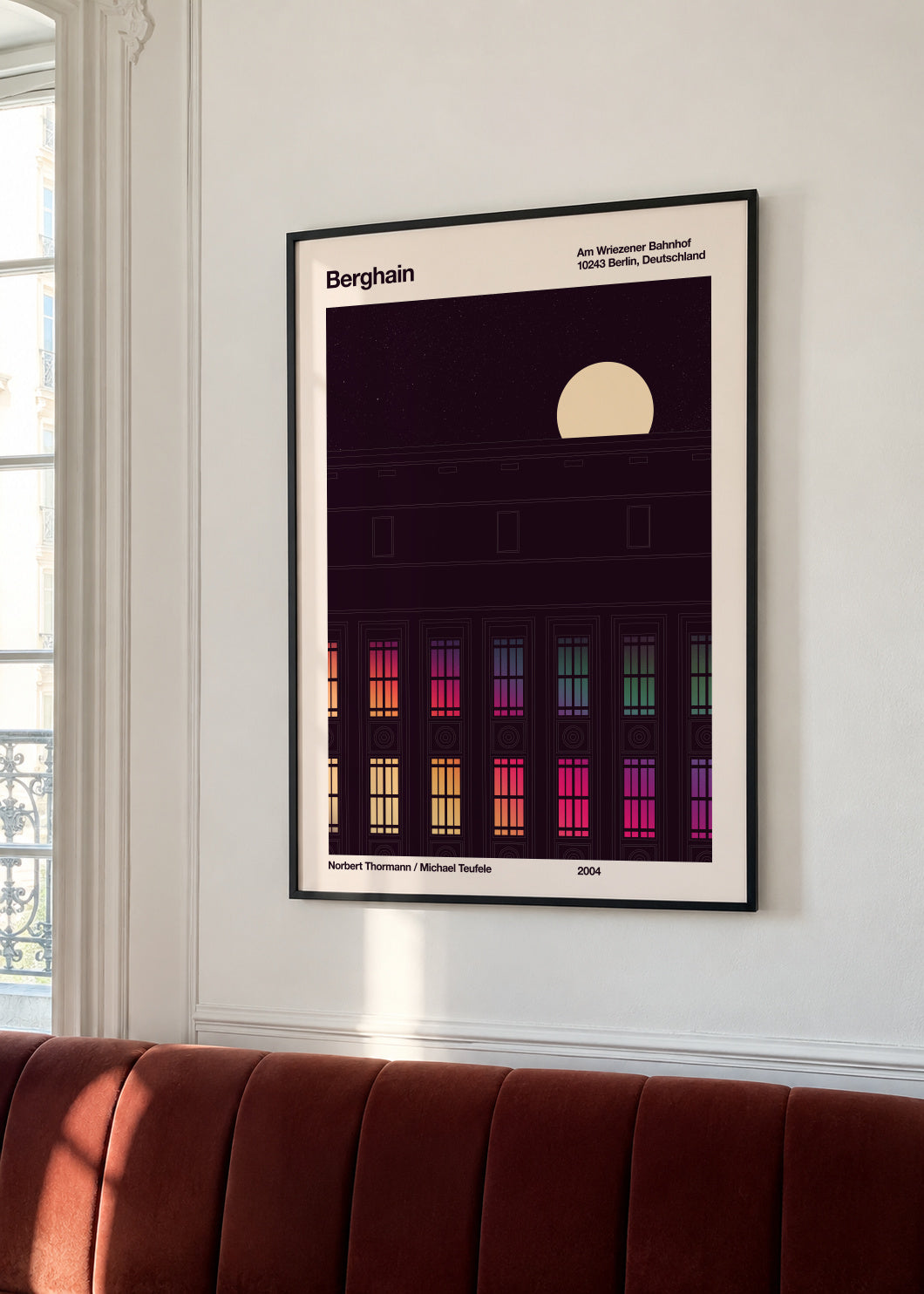 Berghain Night - Framed poster in an interior