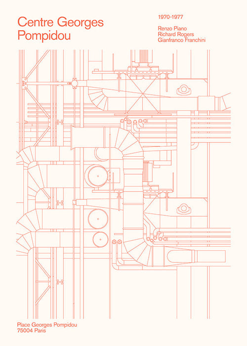 Küchenkunst Centre Pompidou technische Zeichnung