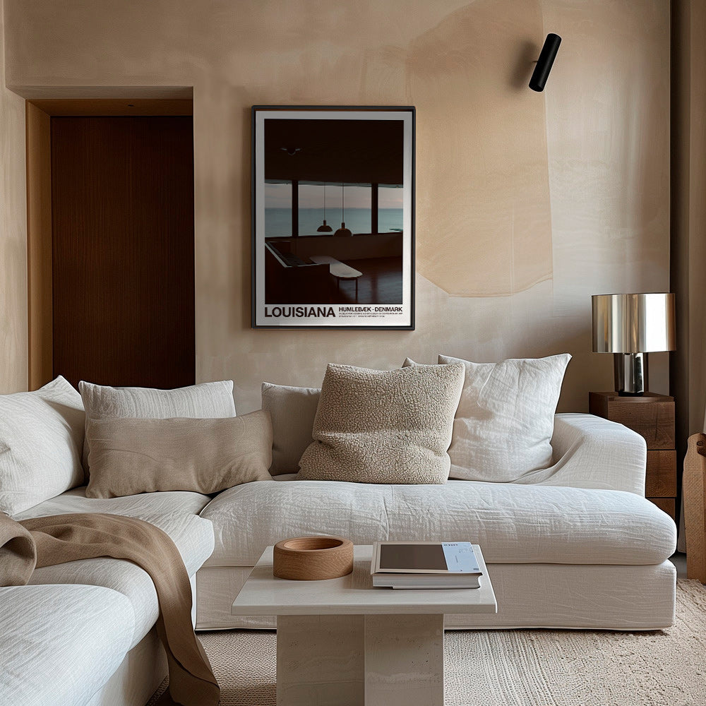 Stadsbeeld met zeezicht vanaf interieur