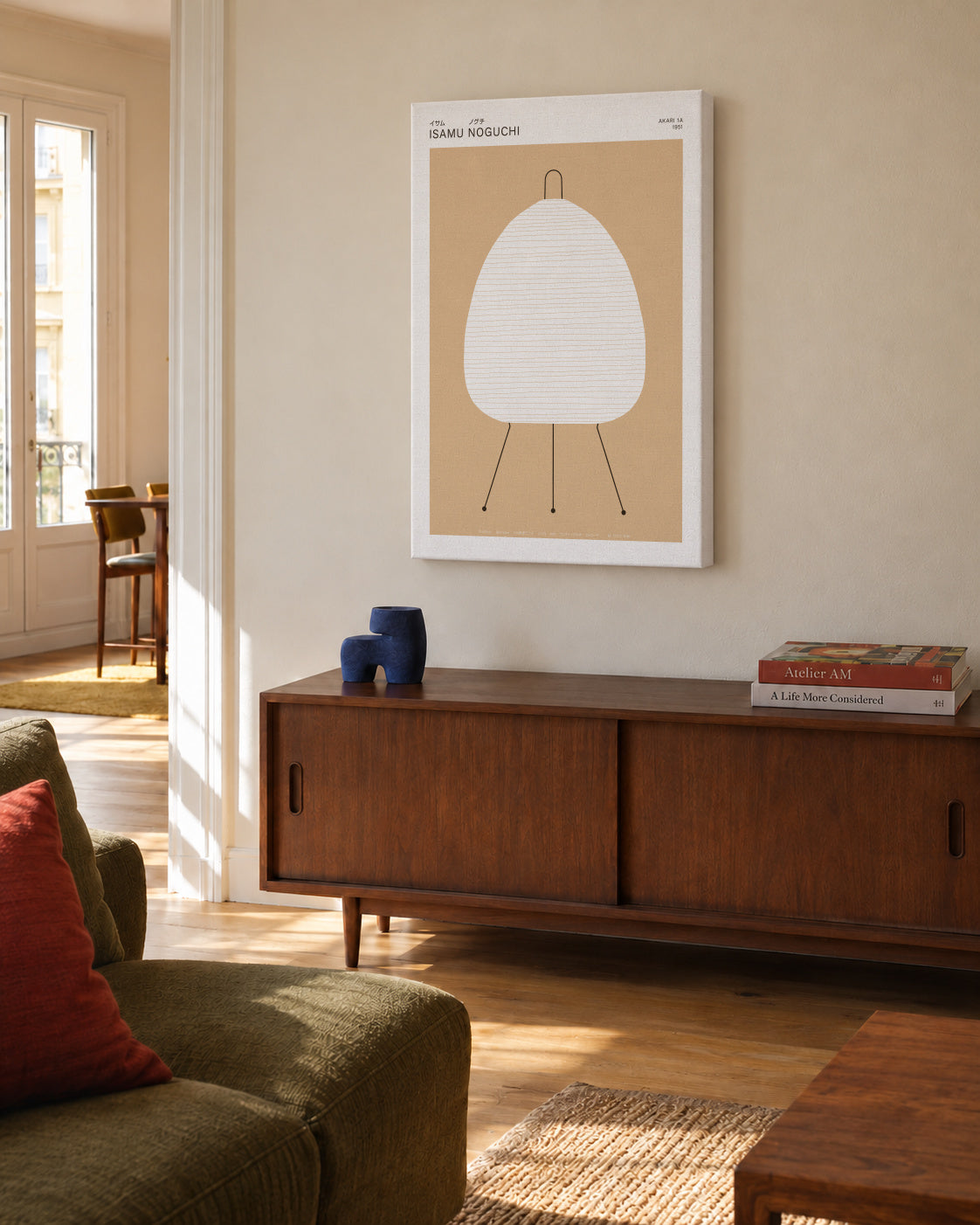 Noguchi - Akari 1A - Unframed canvas in an interior